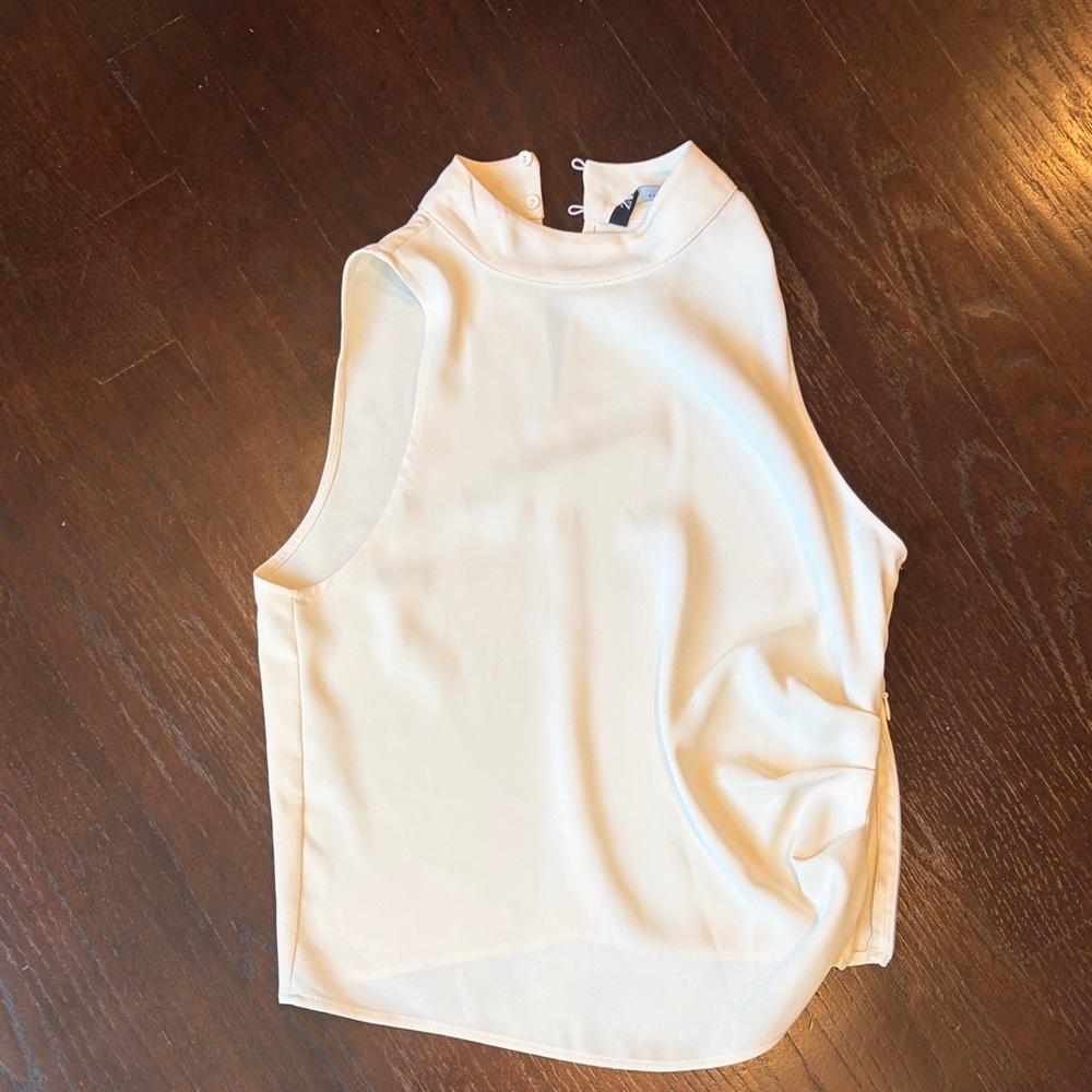 Zara Cream Sleeveless Blouse